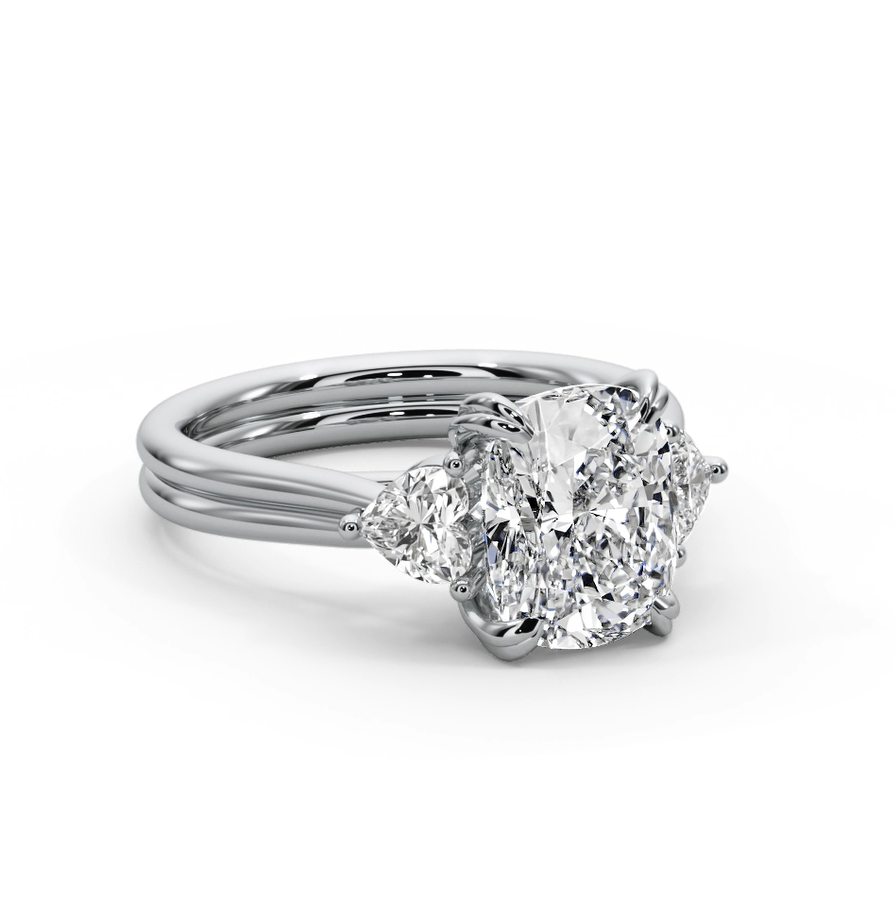 Cushion Cut 3.00 CT F VS2 Lab Grown Diamond Ring in 14K Gold (IGI Certified)