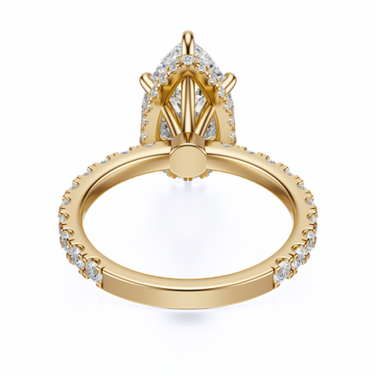 Pear Cut 2.80 CT F VS2 Lab Grown Diamond Ring in Gold (IGI)