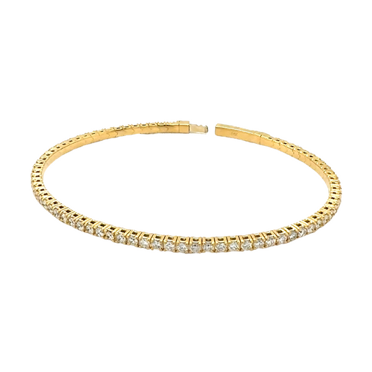 Round 2.88 CT F SI1 Natural Diamond Tennis Bracelet 14K Gold (IGI)