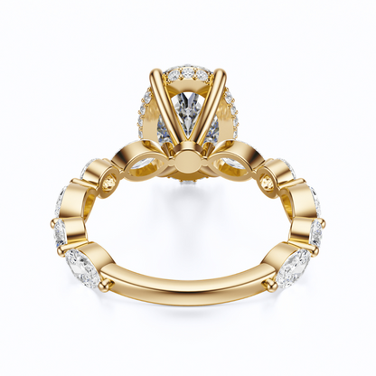 Pear Cut 3.10 CT F VS2 Lab Grown Diamond Ring in Gold (IGI)