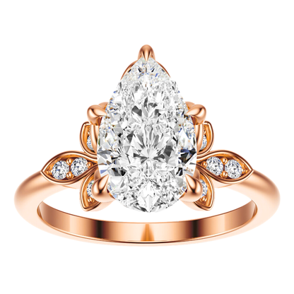 Pear Cut 2.10 CT F VS2 Lab Grown Diamond Ring in Gold (IGI)
