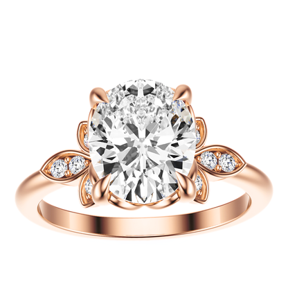 Oval Cut 2.10 CT F VS2 Lab Grown Diamond Ring in Gold (IGI)