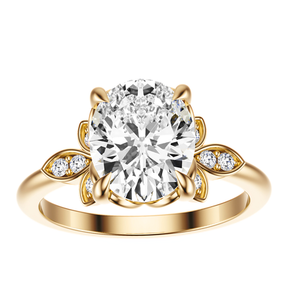 Oval Cut 2.10 CT F VS2 Lab Grown Diamond Ring in Gold (IGI)