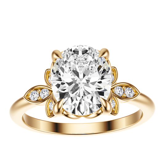 Oval Cut 2.10 CT F VS2 Lab Grown Diamond Ring in Gold (IGI)