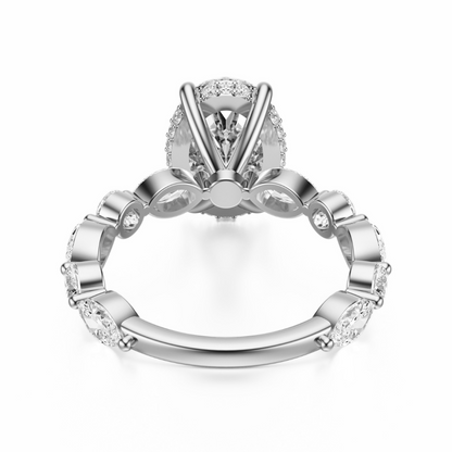 Pear Cut 3.10 CT F VS2 Lab Grown Diamond Ring in Gold (IGI)