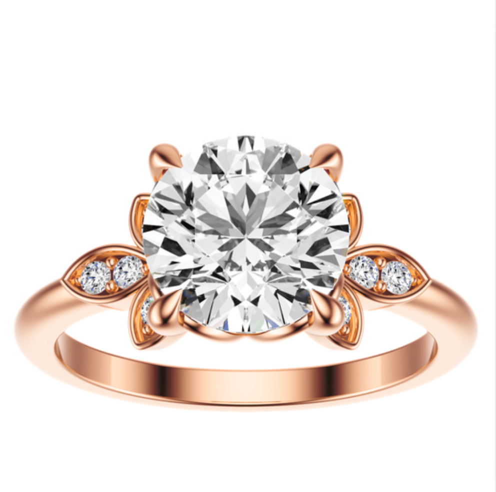 Round Cut 2.10 CT F VS2 Lab Grown Diamond Ring in Gold (IGI)