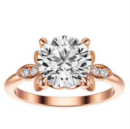 Round Cut 2.10 CT F VS2 Lab Grown Diamond Ring in Gold (IGI)