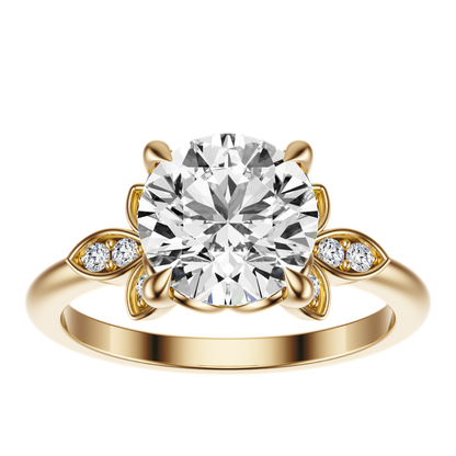 Round Cut 2.10 CT F VS2 Lab Grown Diamond Ring in Gold (IGI)