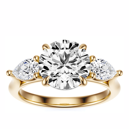 Round Cut 2.50 CT F VS2 Lab Grown Diamond Ring in Gold (IGI)