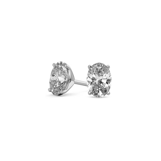 Oval Martini 4.00 CT F VS1 Lab Grown Diamond Studs in 14K & 18K Gold (IGI)