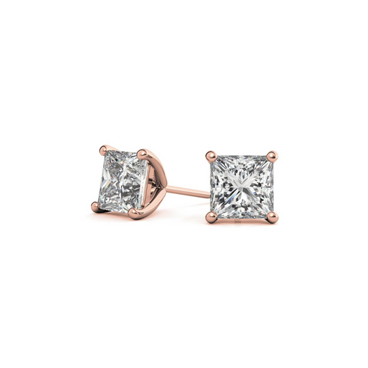 Princess Martini 4.00 CT F VS1 Lab Grown Diamond Studs in 14K  & 18K Gold (IGI)