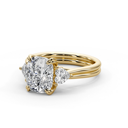 Cushion Cut 3.00 CT F VS2 Lab Grown Diamond Ring in 14K Gold (IGI Certified)