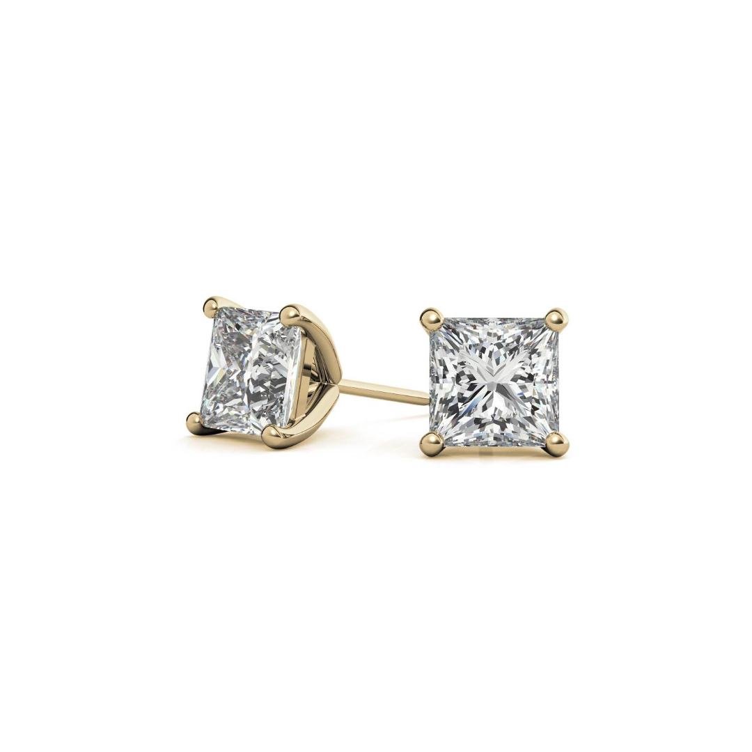 Princess Martini 4.00 CT F VS1 Lab Grown Diamond Studs in 14K  & 18K Gold (IGI)