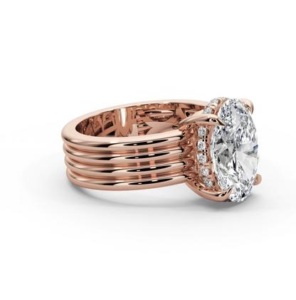 Oval Cut 3.30 CT F VS2 Lab Diamond Ring in 14K Gold  (IGI Certified)