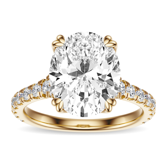Oval Cut 2.50 CT F VS2 Lab Grown Diamond Ring in Gold (IGI)
