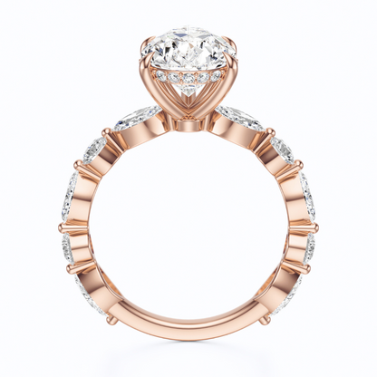 Pear Cut 3.10 CT F VS2 Lab Grown Diamond Ring in Gold (IGI)