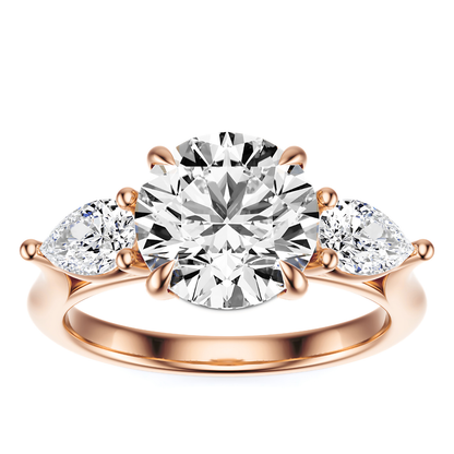 Round Cut 2.50 CT F VS2 Lab Grown Diamond Ring in Gold (IGI)