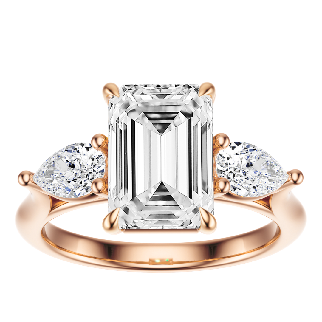 Emerald Cut 2.50 CT F VS2 Lab Grown Diamond Ring in Gold (IGI)