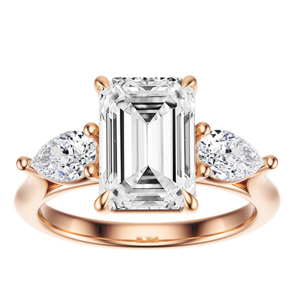 Emerald Cut 2.50 CT F VS2 Lab Grown Diamond Ring in Gold (IGI)