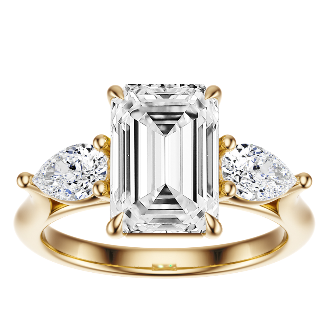 Emerald Cut 2.50 CT F VS2 Lab Grown Diamond Ring in Gold (IGI)