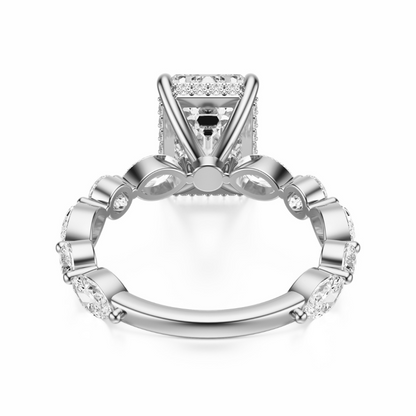 Emerald Cut 3.10 CT F VS2 Lab Grown Diamond Ring in Gold (IGI)