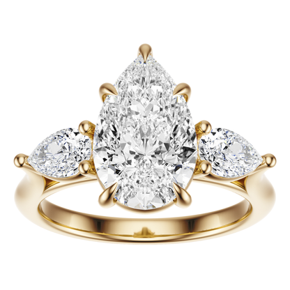 Pear Cut 2.50 CT F VS2 Lab Grown Diamond Ring in Gold (IGI)