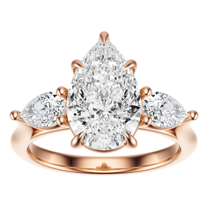 Pear Cut 2.50 CT F VS2 Lab Grown Diamond Ring in Gold (IGI)