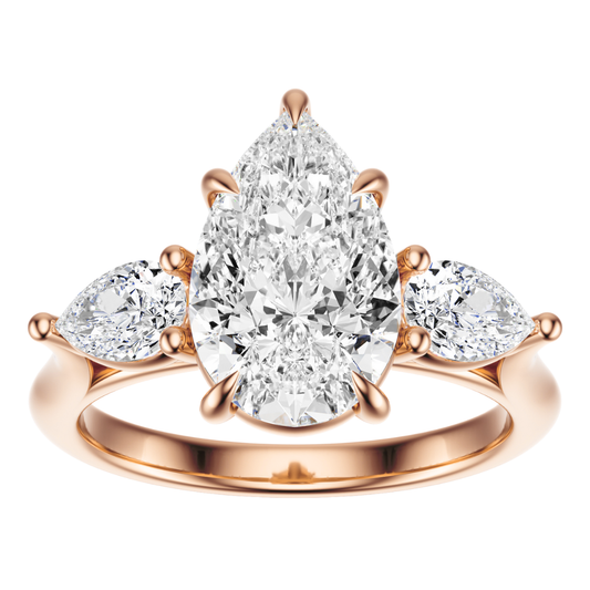 Pear Cut 2.50 CT F VS2 Lab Grown Diamond Ring in Gold (IGI)