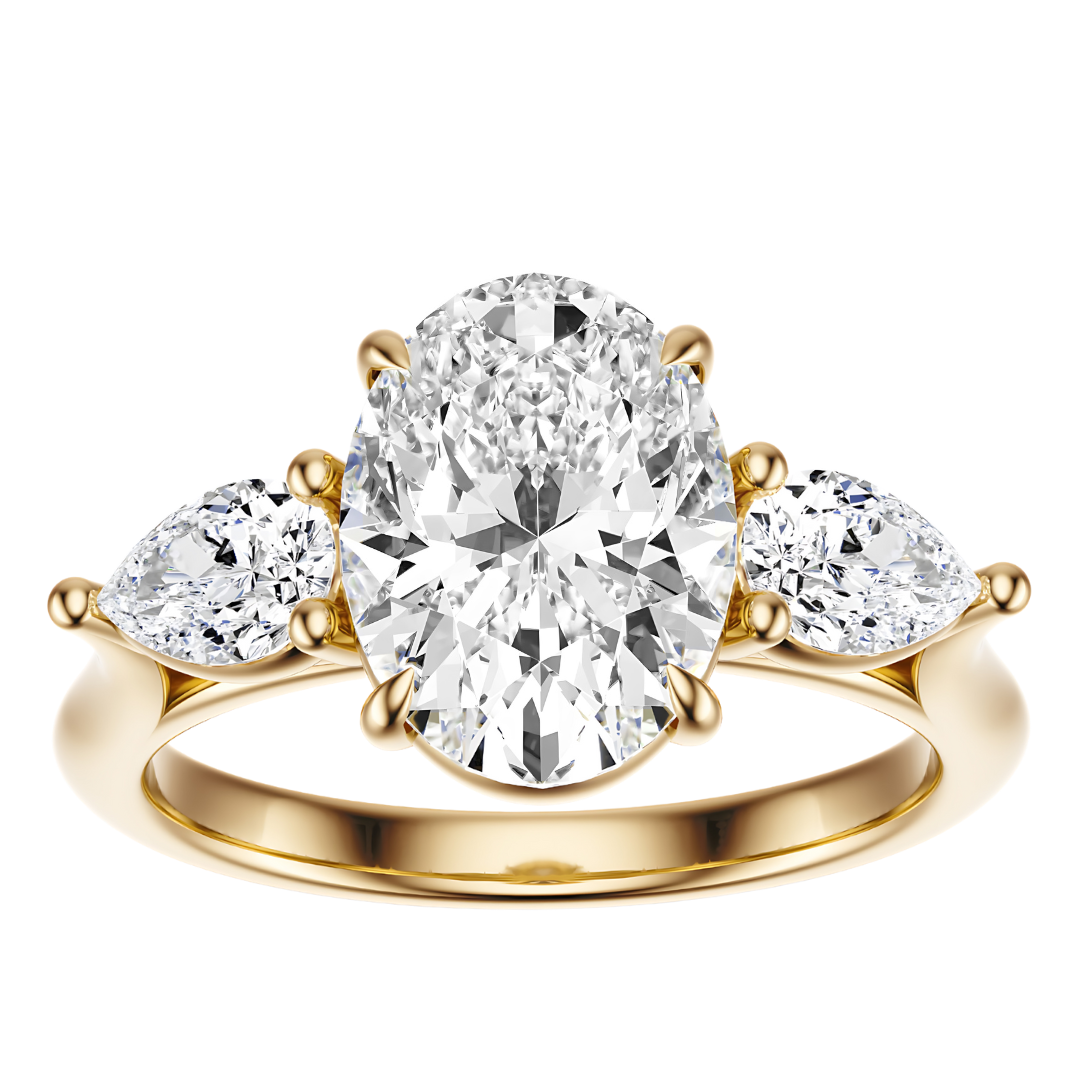 Oval Cut 2.50 CT F VS2 Lab Grown Diamond Ring in Gold (IGI)