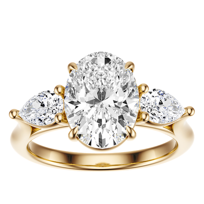 Oval Cut 2.50 CT F VS2 Lab Grown Diamond Ring in Gold (IGI)
