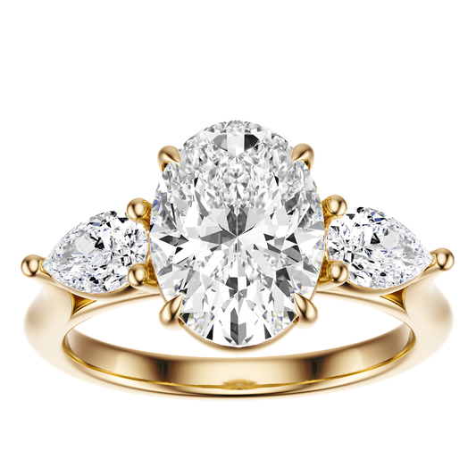 Oval Cut 2.50 CT F VS2 Lab Grown Diamond Ring in Gold (IGI)
