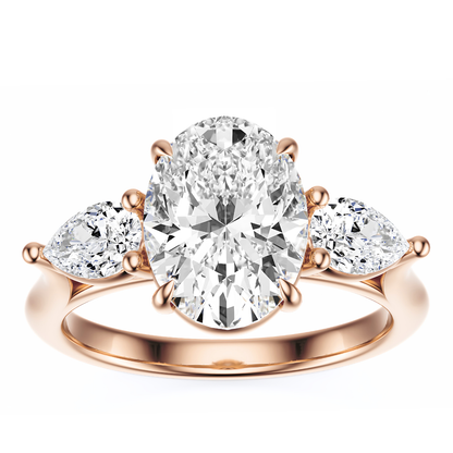 Oval Cut 2.50 CT F VS2 Lab Grown Diamond Ring in Gold (IGI)