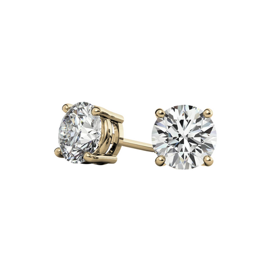 Round Basket 5.00 CT F VS1 Lab Grown Diamond Stud Earrings in 14K & 18K Gold (IGI)