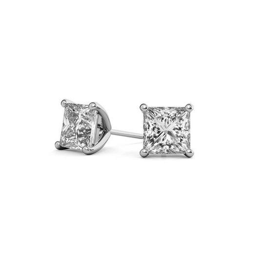 Princess Martini 5.00 CT F VS1 Lab Grown Diamond Studs in 14K &18K Gold (IGI)
