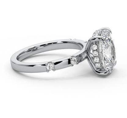 Cushion Cut 2.35 CT F VS2 Lab Diamond Ring in 14K Gold  (IGI Certified)