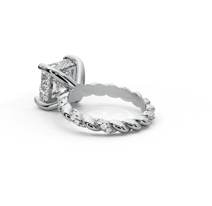 Princess Cut 4.40 CT Lab Diamond Ring in 14K Gold | IGI Certified