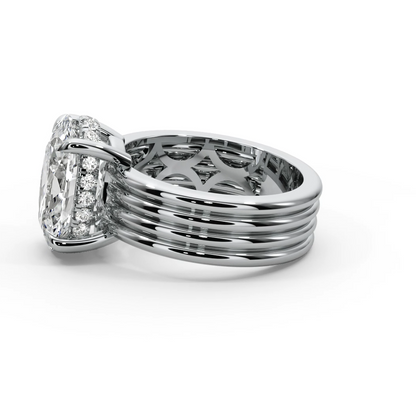Oval Cut 3.30 CT F VS2 Lab Diamond Ring in 14K Gold  (IGI Certified)