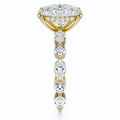 Oval Cut 3.10 CT F VS2 Lab Grown Diamond Ring in Gold (IGI)