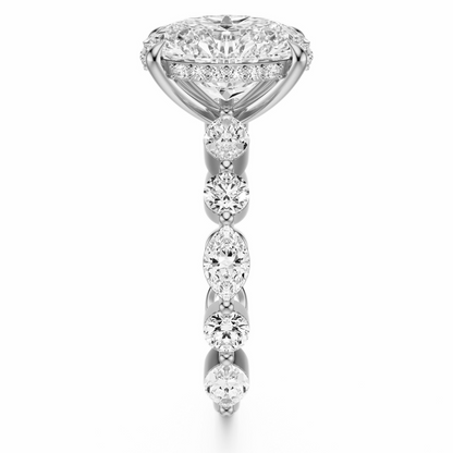 Oval Cut 3.10 CT F VS2 Lab Grown Diamond Ring in Gold (IGI)