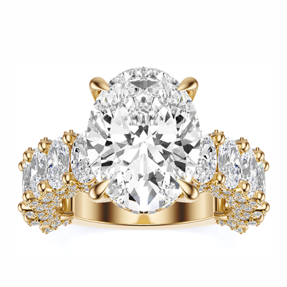 Oval Cut 6.00 CT F VS2 Lab Grown Diamond Ring in Gold (IGI)