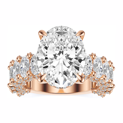 Oval Cut 6.00 CT F VS2 Lab Grown Diamond Ring in Gold (IGI)