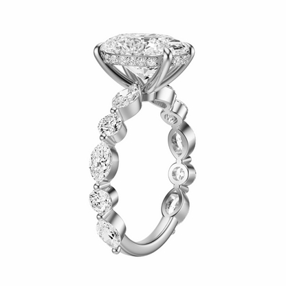 Oval Cut 3.10 CT F VS2 Lab Grown Diamond Ring in Gold (IGI)