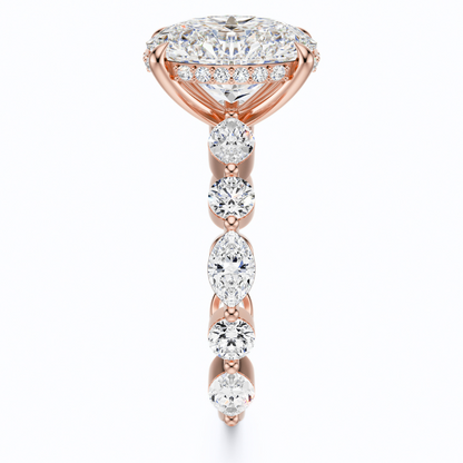 Oval Cut 3.10 CT F VS2 Lab Grown Diamond Ring in Gold (IGI)