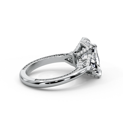 Radiant Cut 7.15 CT Lab Diamond Ring | 14K Gold | IGI Certified