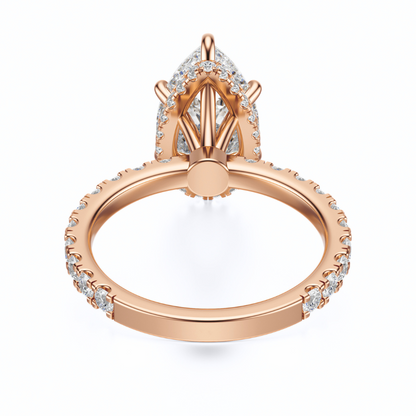 Pear Cut 2.80 CT F VS2 Lab Grown Diamond Ring in Gold (IGI)