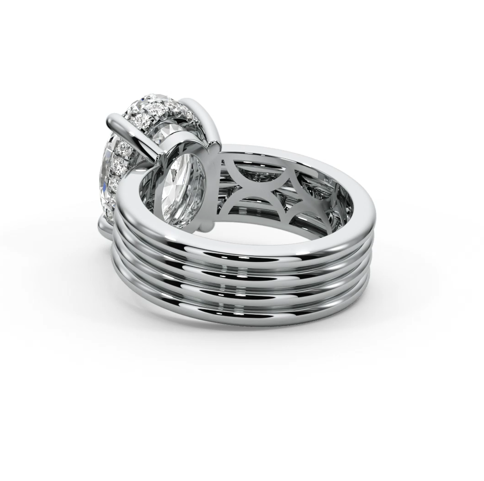 Oval Cut 3.30 CT F VS2 Lab Diamond Ring in 14K Gold  (IGI Certified)