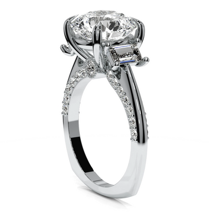 Round Cut 5.00 CT Lab Diamond Ring | 14K Gold | IGI Certified