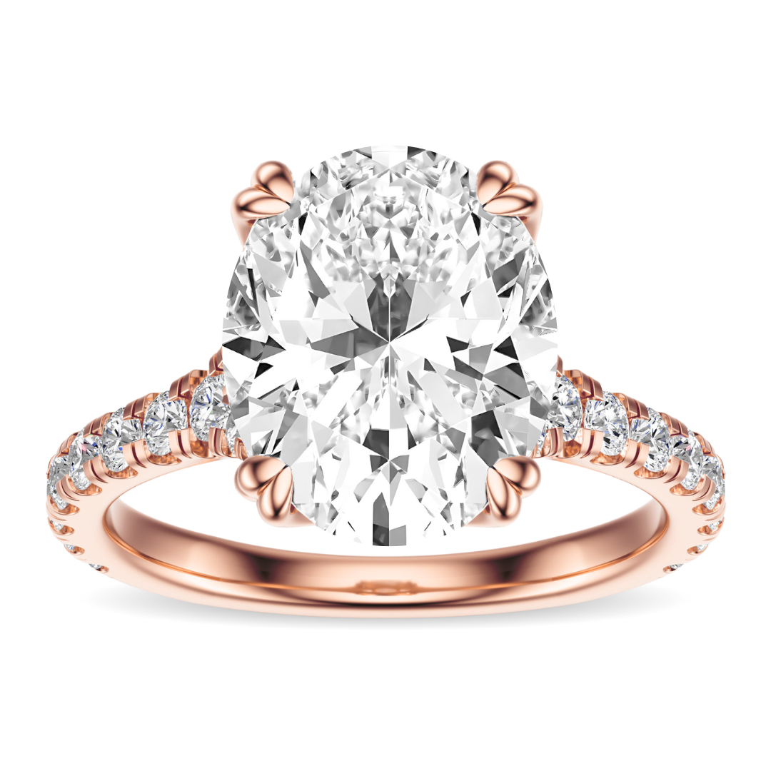 Oval Cut 2.50 CT F VS2 Lab Grown Diamond Ring in Gold (IGI)