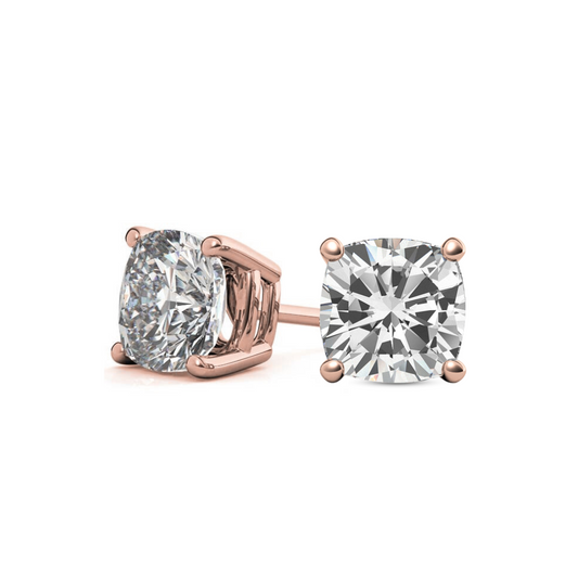 Cushion Martini 6.00 CT F VS1 Lab Grown Diamond Studs in 14K &18K Gold (IGI)