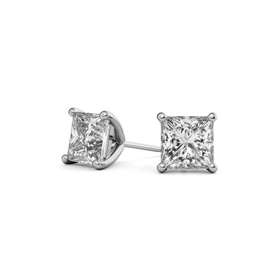 Princess Martini 6.00 CT F VS1 Lab Grown Diamond Studs in 14K & 18K Gold (IGI)